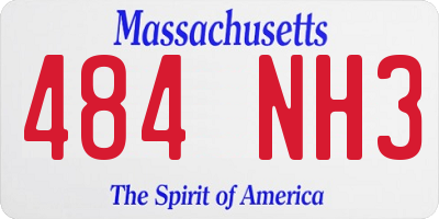 MA license plate 484NH3