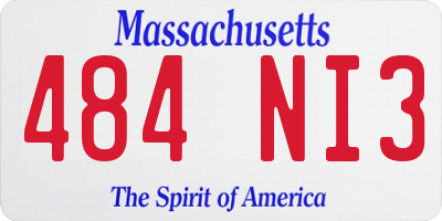 MA license plate 484NI3