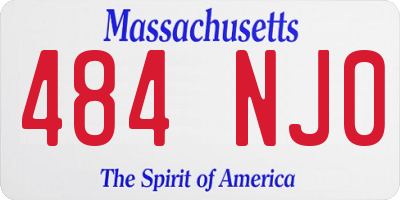 MA license plate 484NJ0