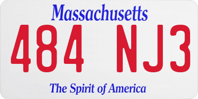 MA license plate 484NJ3