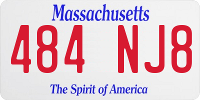 MA license plate 484NJ8