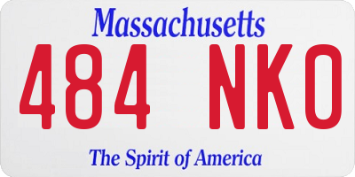 MA license plate 484NK0