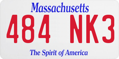 MA license plate 484NK3