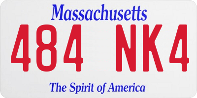 MA license plate 484NK4