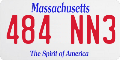 MA license plate 484NN3