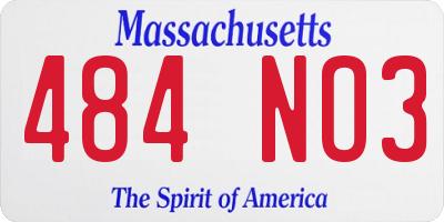 MA license plate 484NO3