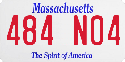 MA license plate 484NO4