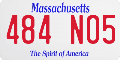 MA license plate 484NO5