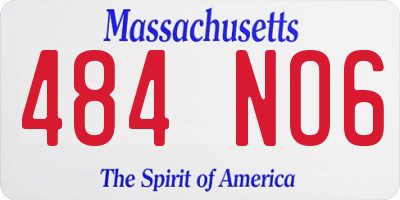 MA license plate 484NO6