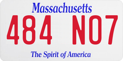 MA license plate 484NO7