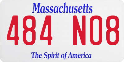 MA license plate 484NO8