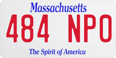 MA license plate 484NP0