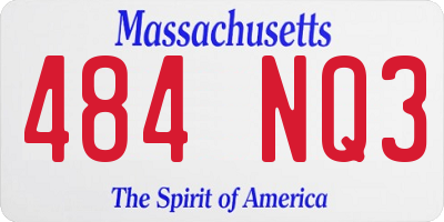 MA license plate 484NQ3