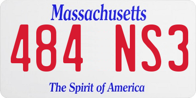 MA license plate 484NS3