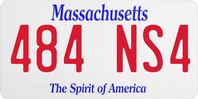 MA license plate 484NS4