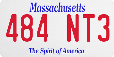 MA license plate 484NT3