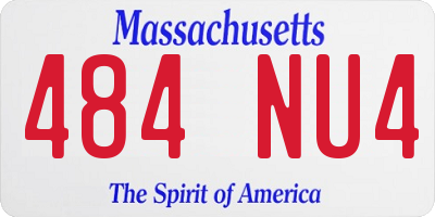 MA license plate 484NU4