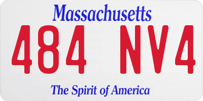 MA license plate 484NV4