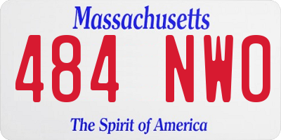 MA license plate 484NW0