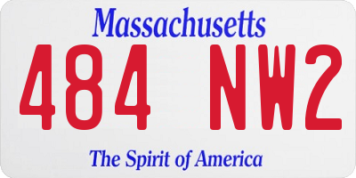 MA license plate 484NW2