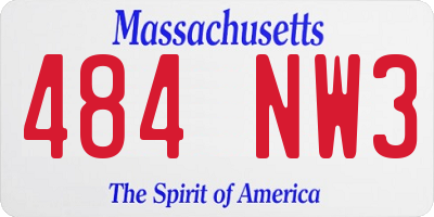 MA license plate 484NW3