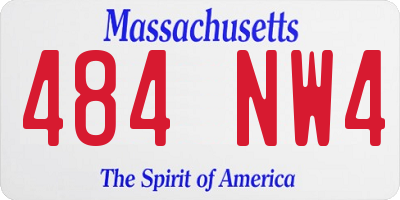 MA license plate 484NW4