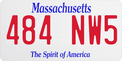 MA license plate 484NW5