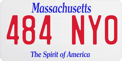 MA license plate 484NY0