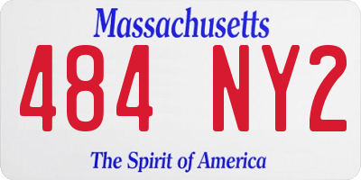 MA license plate 484NY2