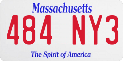 MA license plate 484NY3