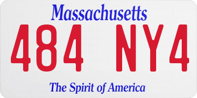 MA license plate 484NY4