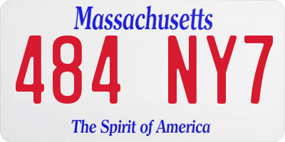 MA license plate 484NY7