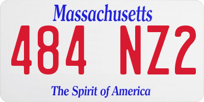 MA license plate 484NZ2