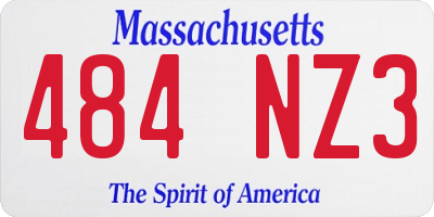 MA license plate 484NZ3