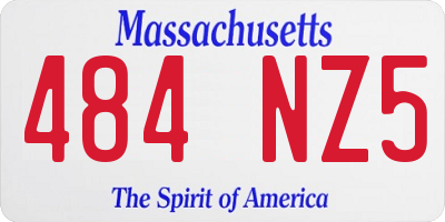 MA license plate 484NZ5