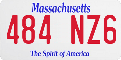 MA license plate 484NZ6