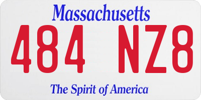 MA license plate 484NZ8