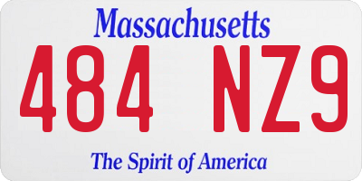 MA license plate 484NZ9