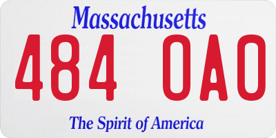 MA license plate 484OA0