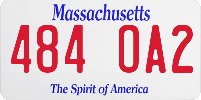 MA license plate 484OA2