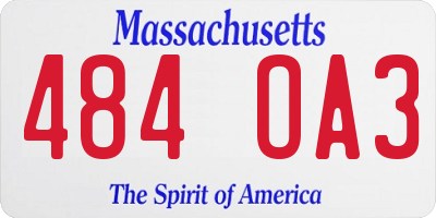 MA license plate 484OA3