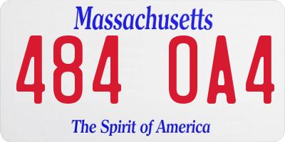 MA license plate 484OA4