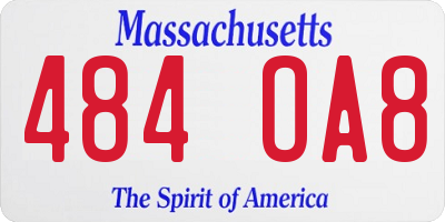 MA license plate 484OA8
