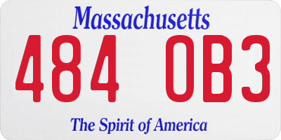MA license plate 484OB3