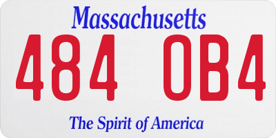 MA license plate 484OB4