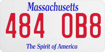 MA license plate 484OB8