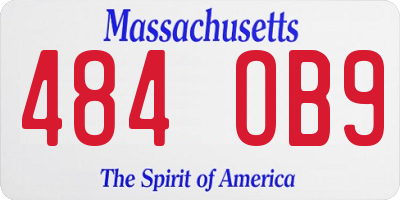 MA license plate 484OB9