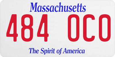 MA license plate 484OC0