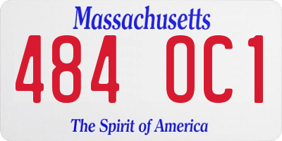 MA license plate 484OC1