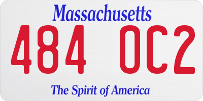MA license plate 484OC2